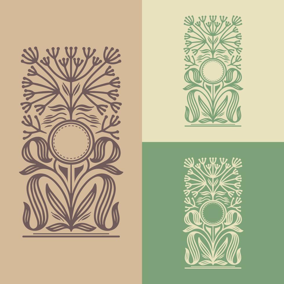 botanisch Logo Illustration zum Schönheit, natürlich, Pflanzen, andere organisch Marken. vektor