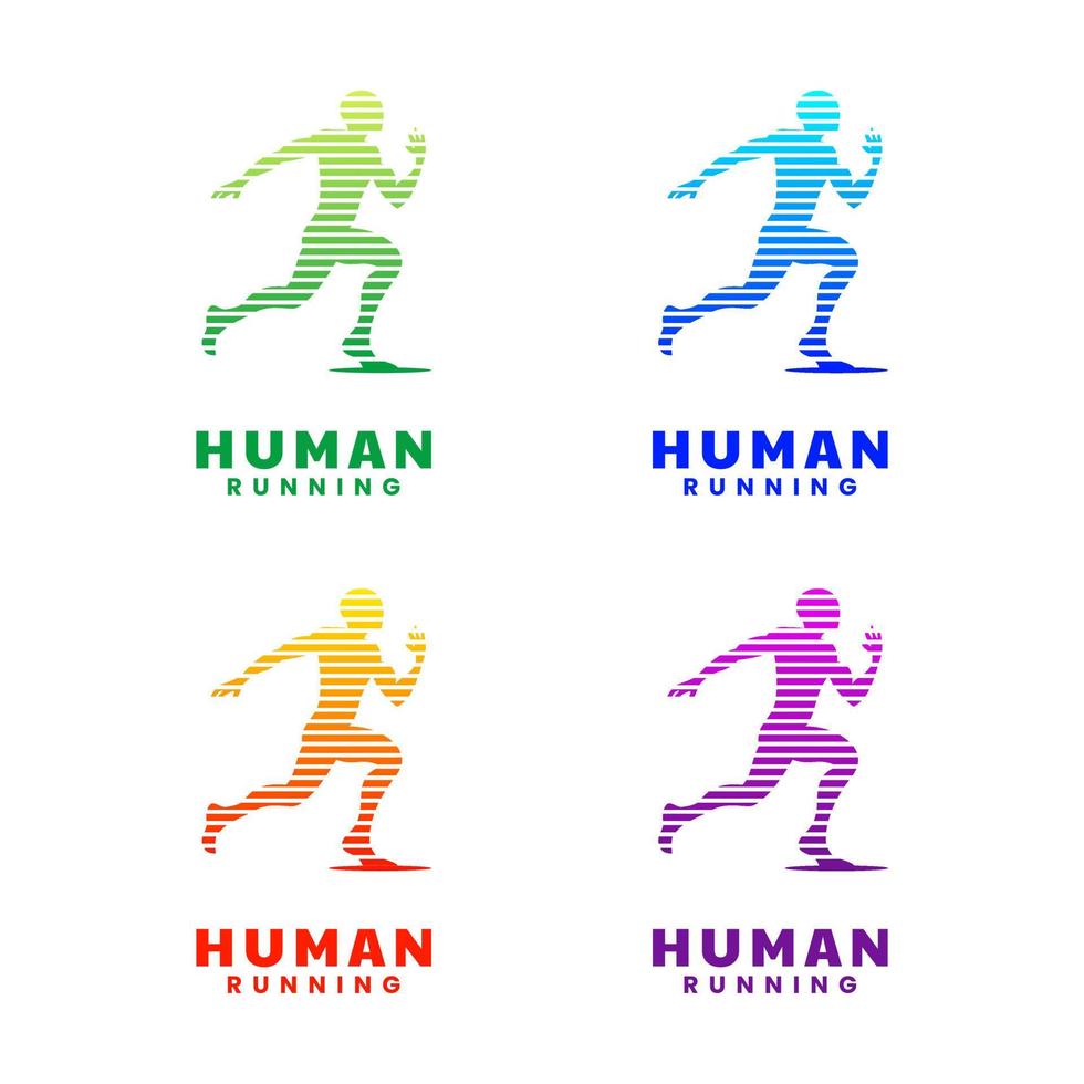 Mensch Laufen Logo Design Vorlage vektor