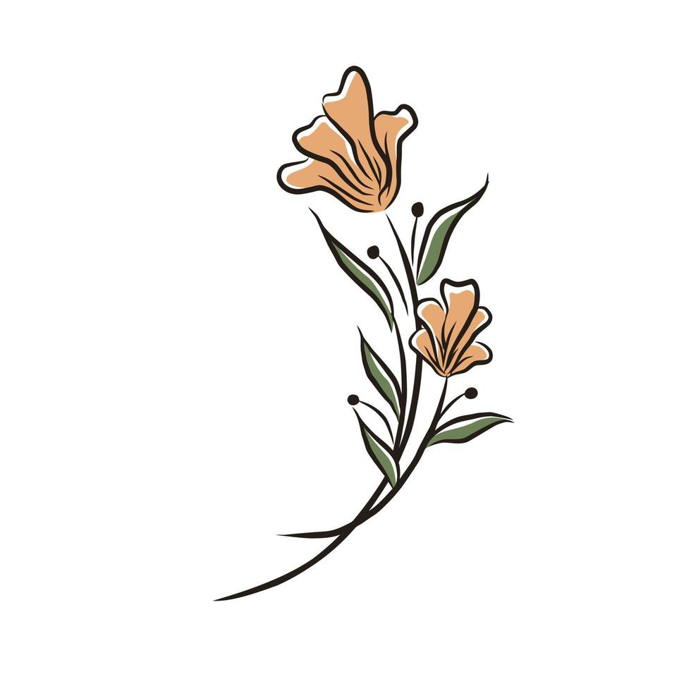 abstrakt Blumen- Hand gezeichnet. vektor