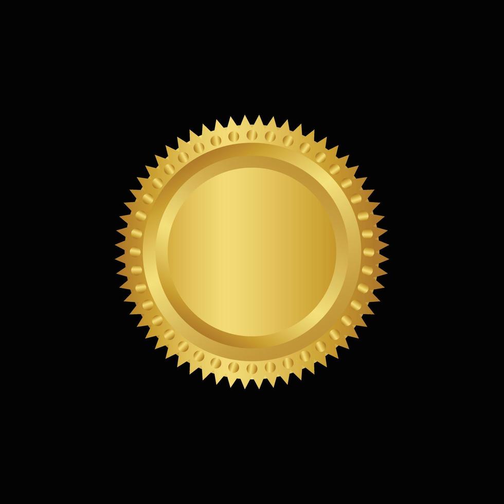 Vektor Illustration Zertifikat 3d Gold vereiteln Siegel oder Medaille isoliert