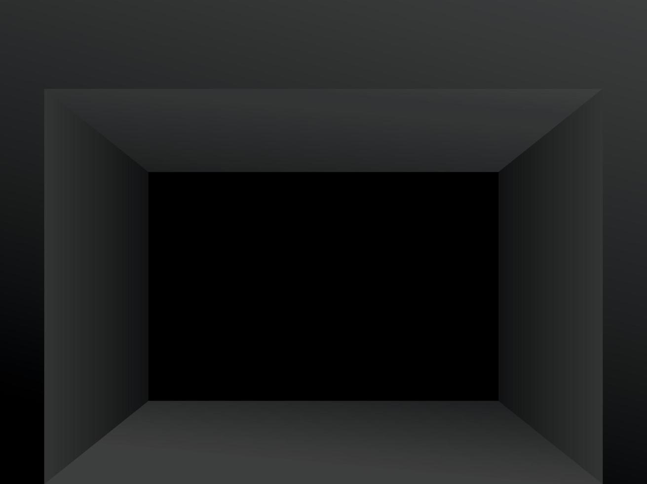 modern schwarz Farbe Fenster Anzeige Box Hintergrund 3d Illustration Vektor zum Putten Ihre Objekt