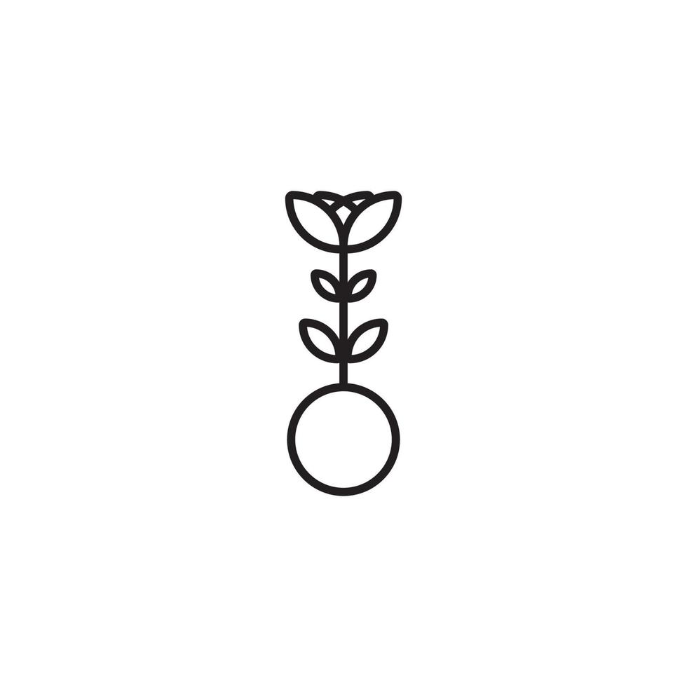 blomma linje logotyp desgin natur vektor