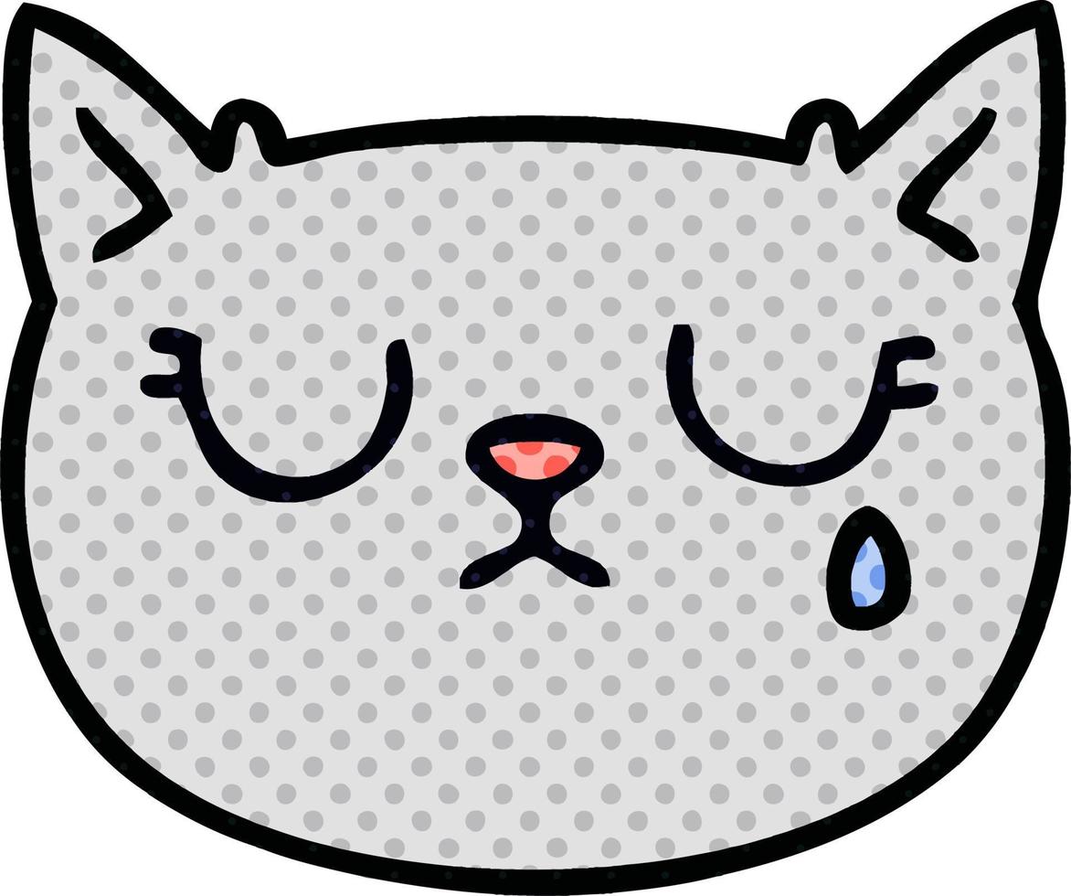 schrullige Comic-Stil Cartoon weinende Katze vektor