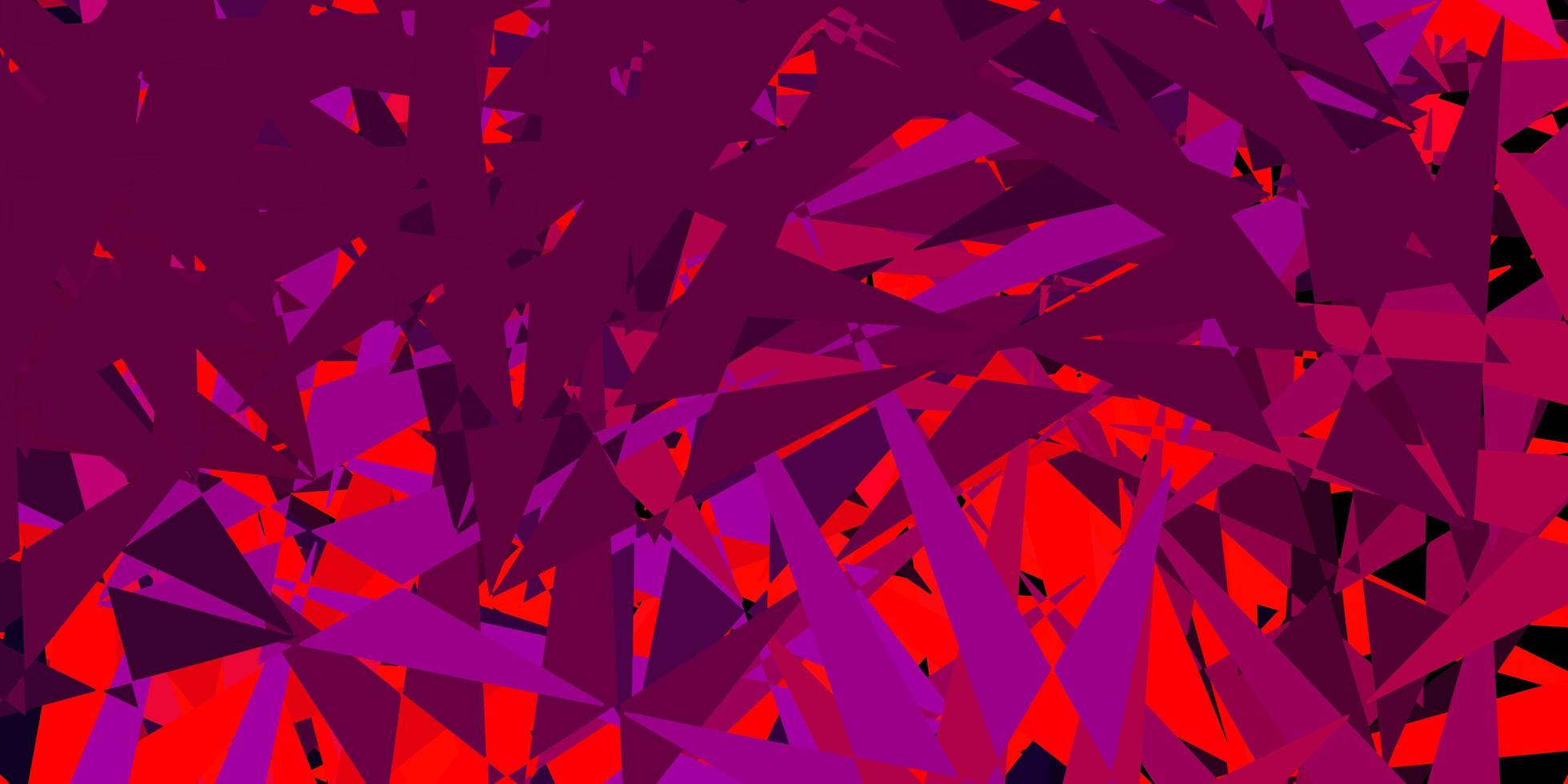 mörkrosa, röd vektormall med triangelformer. vektor