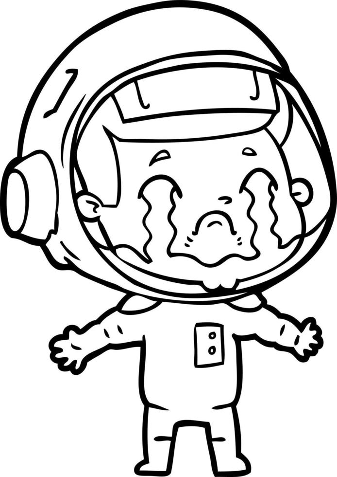 Cartoon weinender Astronaut vektor