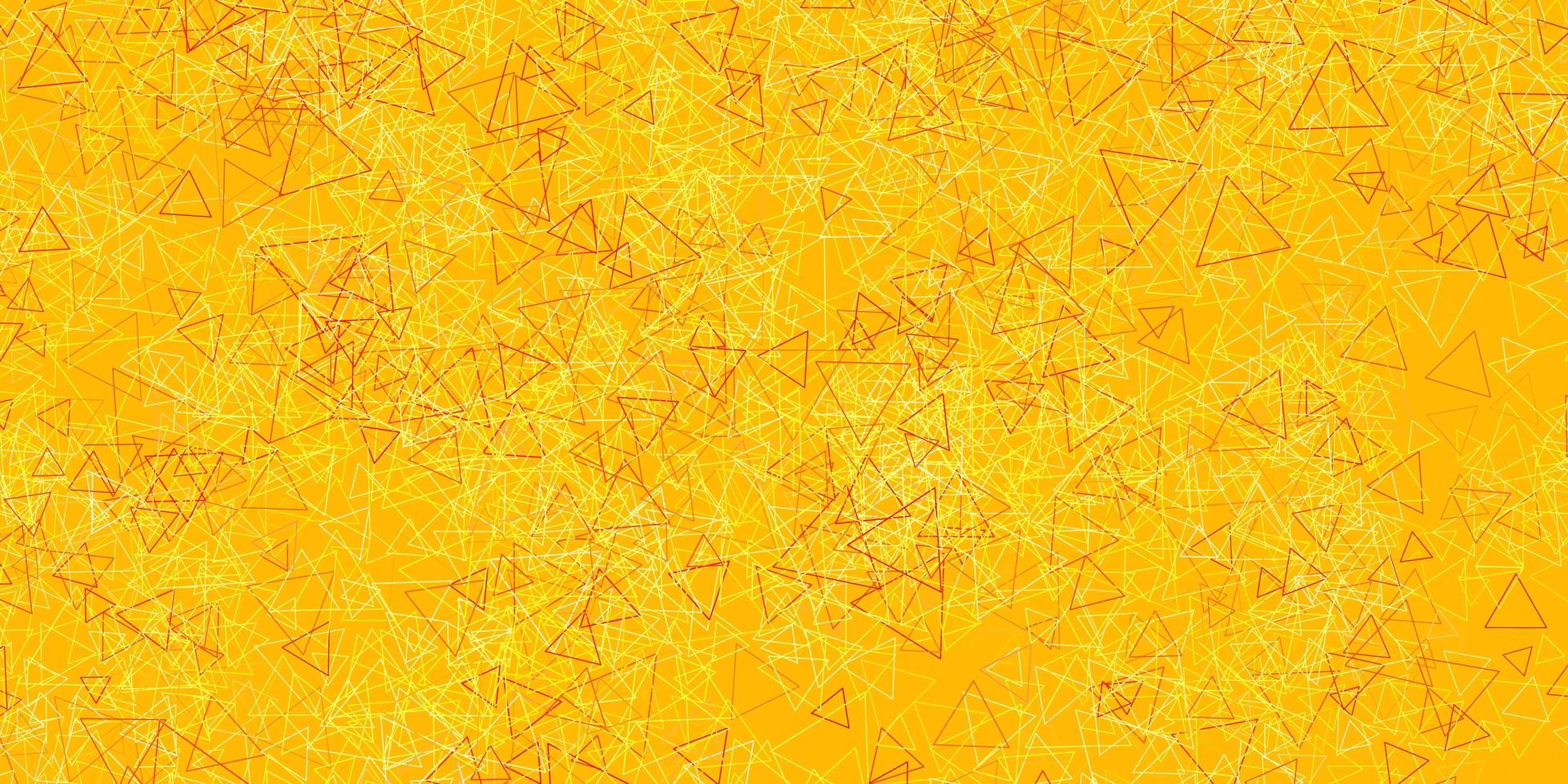 hellrosa, gelbe Vektorschablone mit Dreiecksformen. vektor