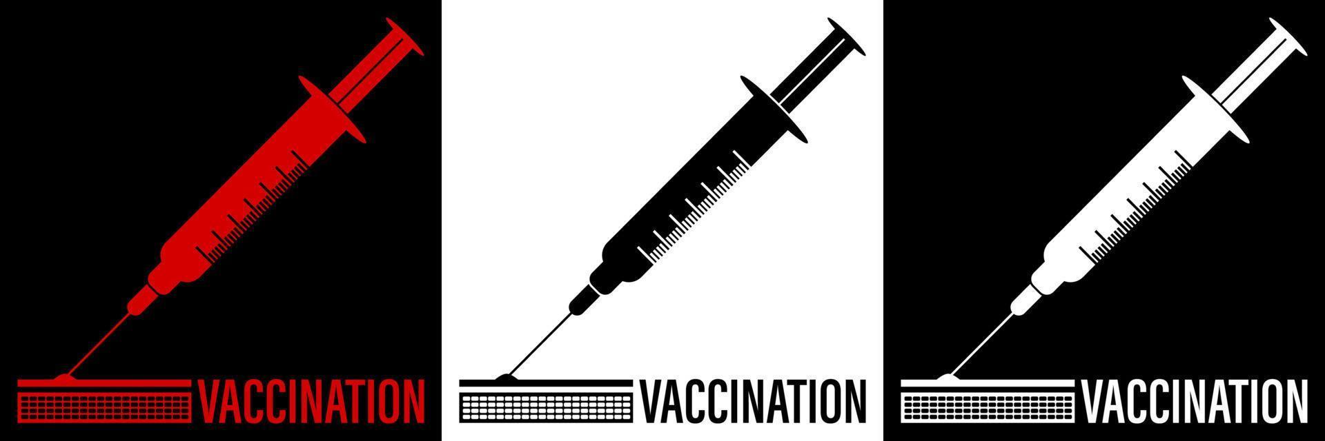 Symbol, medizinisch Spritze im anders Farben. Leistungen und gefährlich von Impfung. Grippe Verhütung, Kampf viral Infektionen vektor