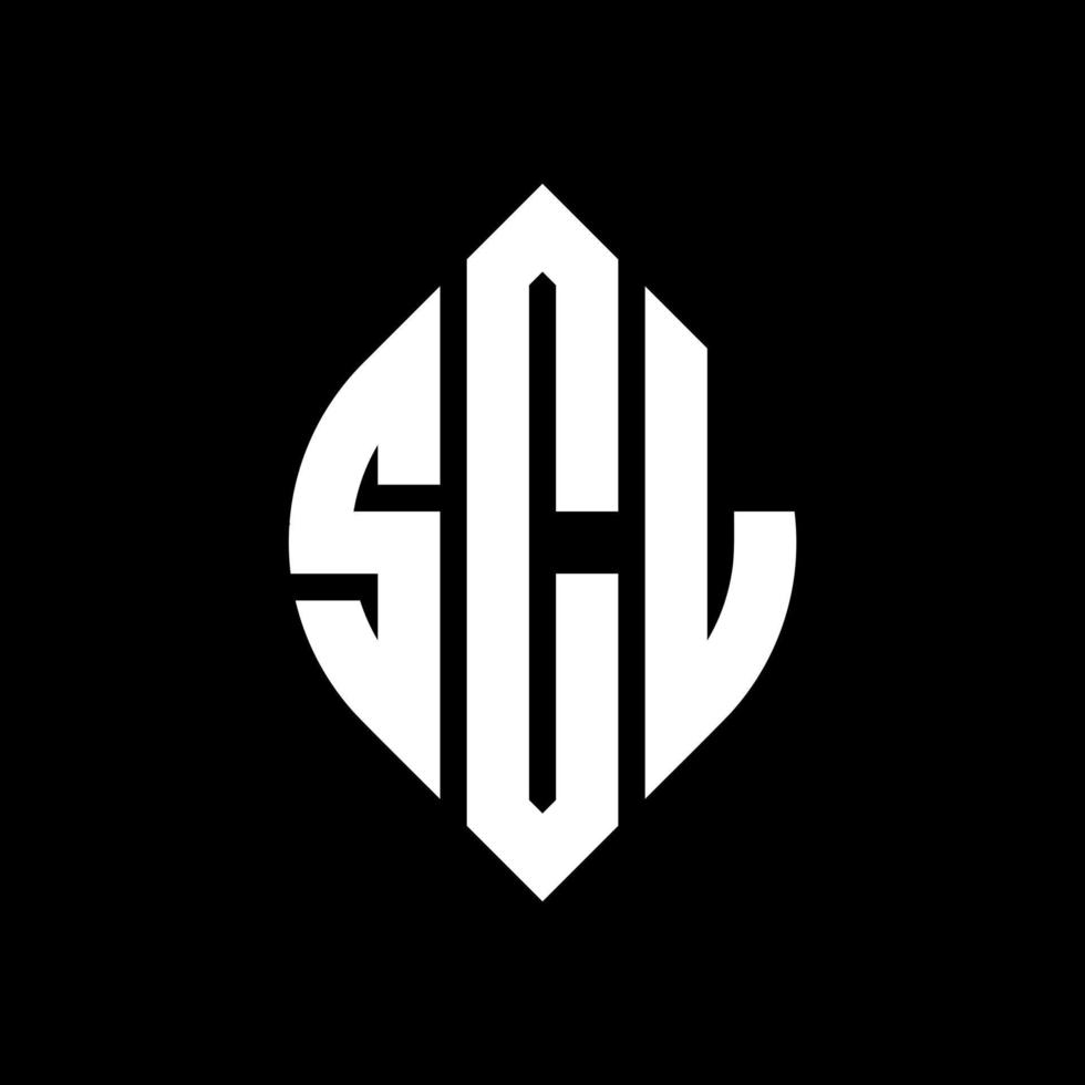 scl-Kreisbuchstaben-Logo-Design mit Kreis- und Ellipsenform. scl Ellipsenbuchstaben mit typografischem Stil. Die drei Initialen bilden ein Kreislogo. scl-Kreis-Emblem abstrakter Monogramm-Buchstaben-Markierungsvektor. vektor