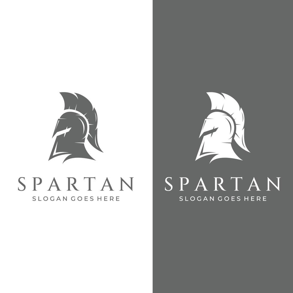 starker und mutiger spartanischer oder spartanischer kriegskrieger helm logo.entworfen mit vorlagenvektorillustrationsbearbeitung. vektor