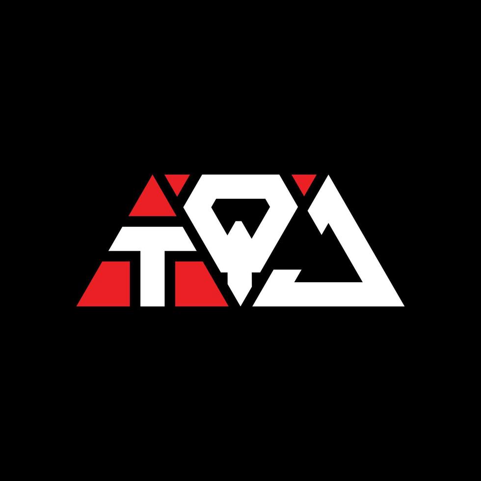 tqj triangel bokstavslogotypdesign med triangelform. tqj triangel logotyp design monogram. tqj triangel vektor logotyp mall med röd färg. tqj triangulär logotyp enkel, elegant och lyxig logotyp. tqj