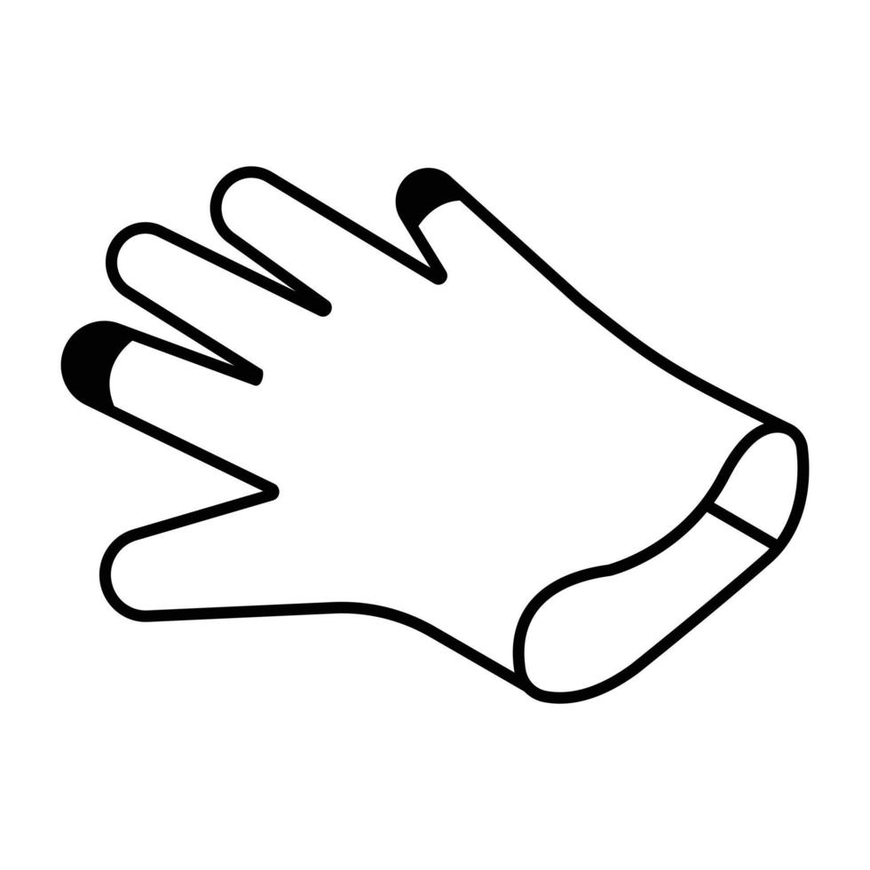 modernes Liniensymbol eines Handschuhs vektor