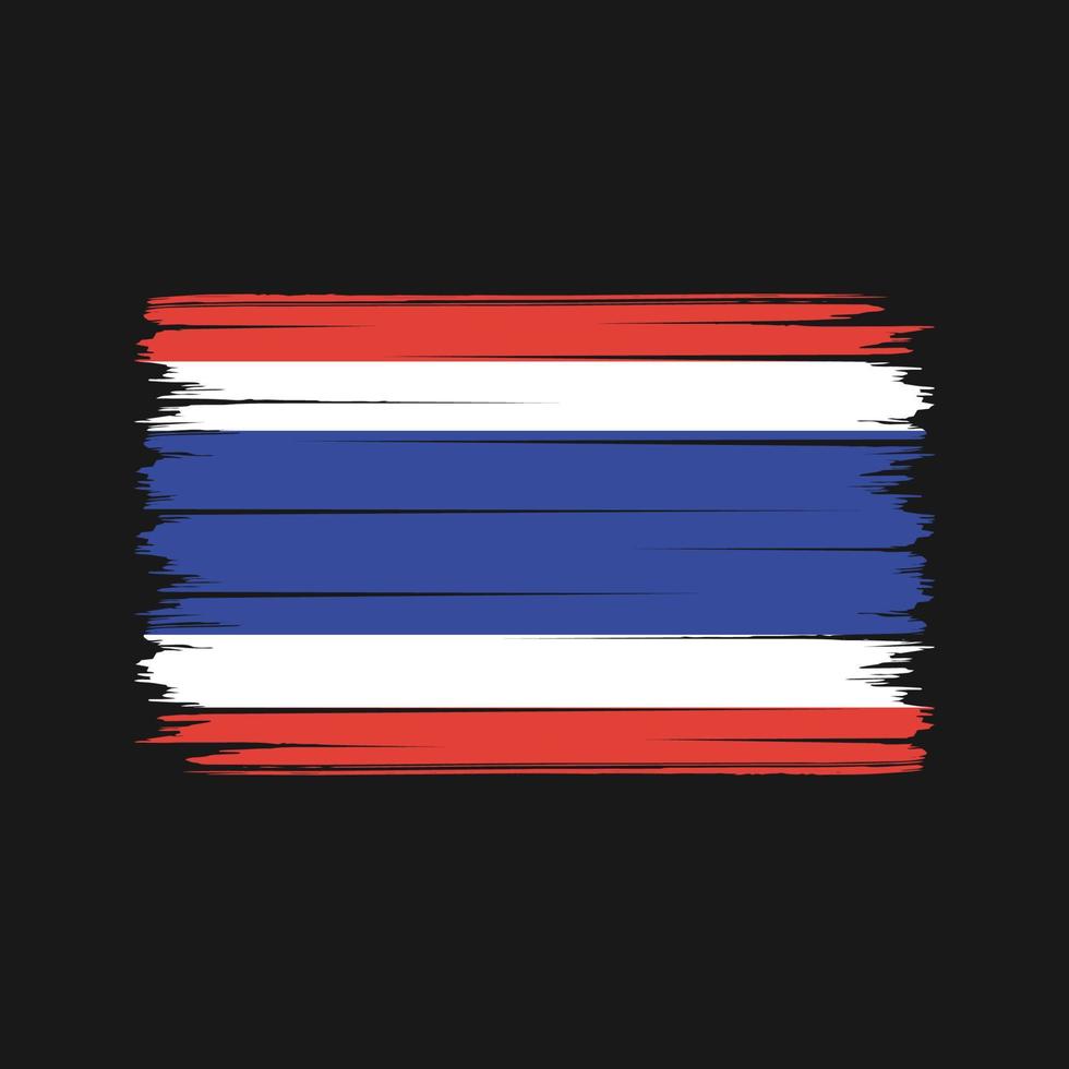 Pinselstriche der thailändischen Flagge. Nationalflagge vektor