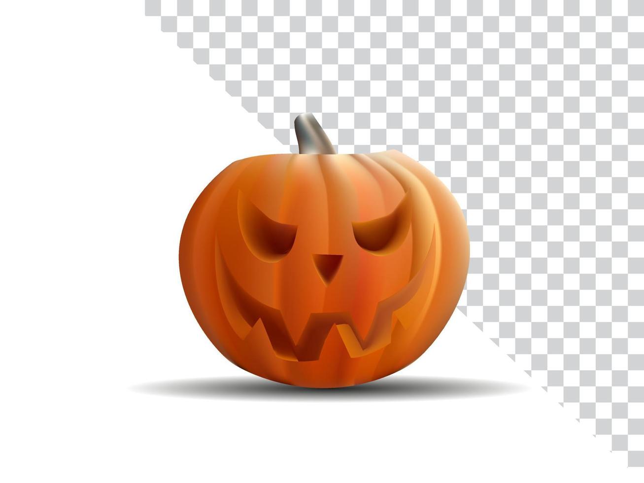 Kürbis auf Alpha-Hintergrund. orange Kürbis mit Lächeln für Ihr Design für den Feiertag Halloween. Vektor-Illustration. vektor