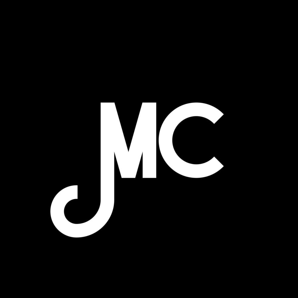 mc letter logotyp design. initiala bokstäver mc logotyp ikon. abstrakt bokstav mc minimal logotyp formgivningsmall. mc brev design vektor med svarta färger. mc logotyp