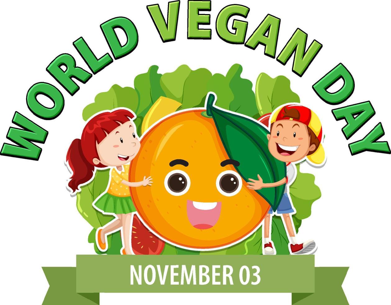 värld vegan dag logotyp design vektor