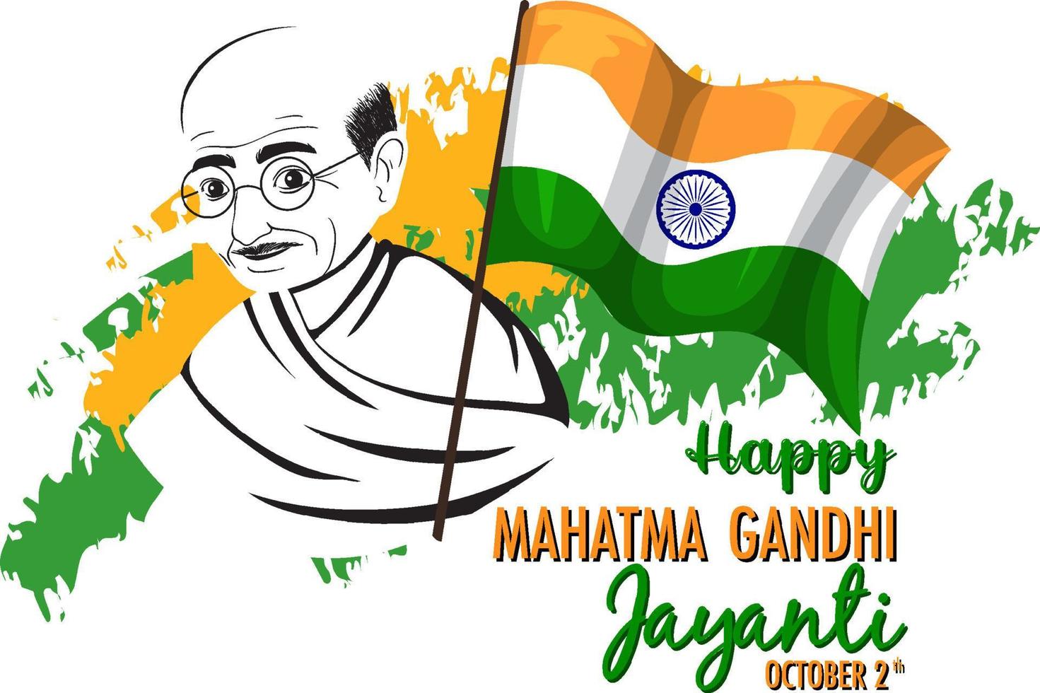 mahatma gandhi jayanti tag plakat vektor