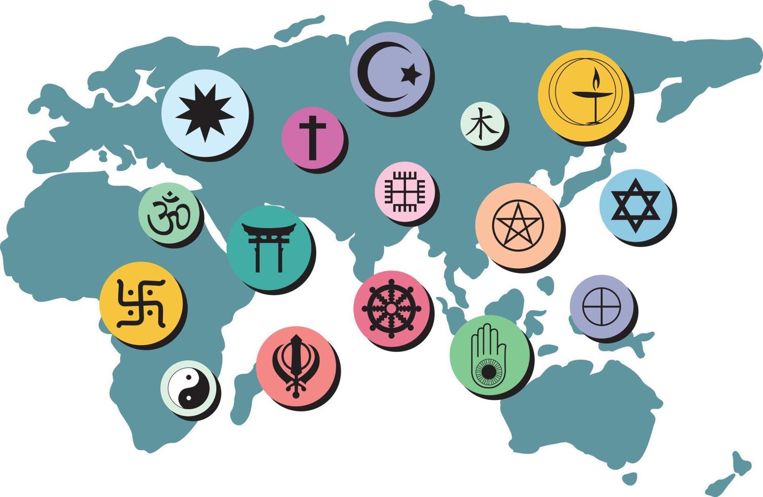 värld religion symboler begrepp vektor