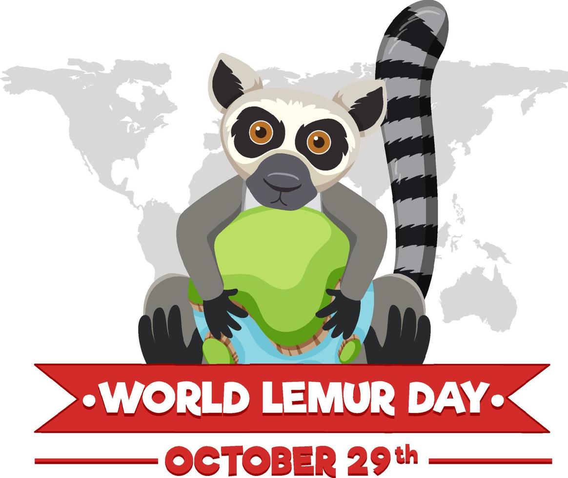 World Lemur Day banner design vektor