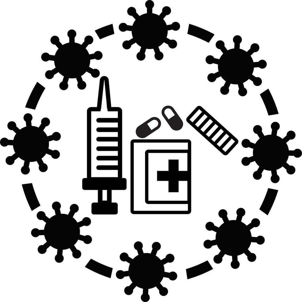 bakteriell virus ikon vektor