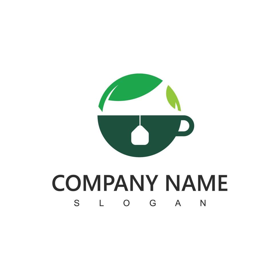 Tee Logo Vorlage, Grün organisch Tee Symbol vektor