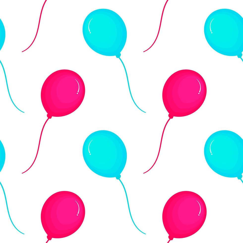 rosa och blå ballong sömlös mönster vektor