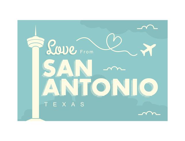 San Antonio Postkarte Abbildung vektor