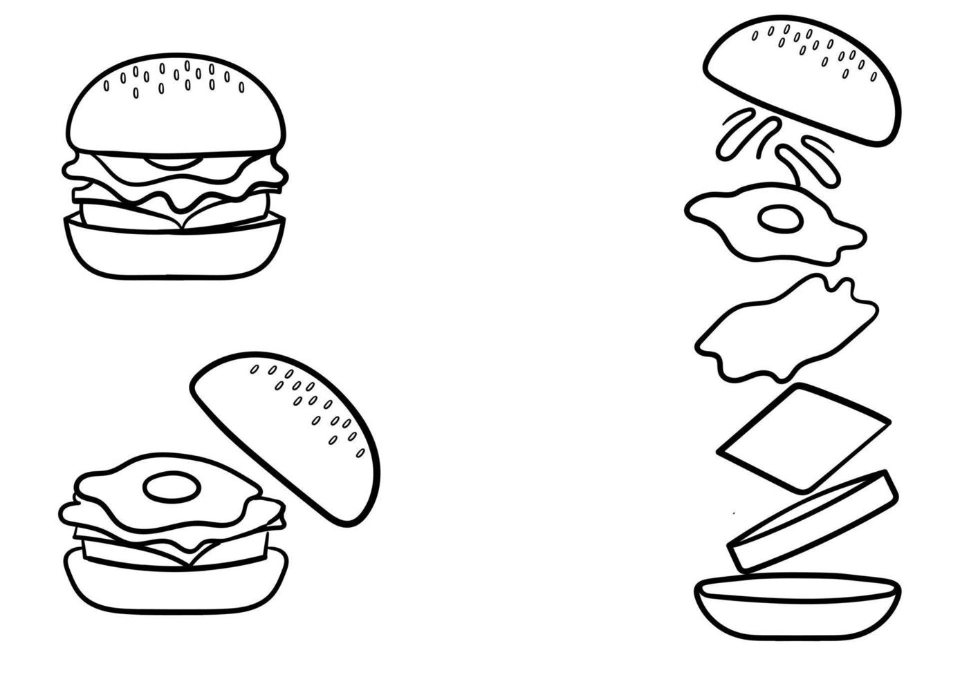 burger handgezeichnete illustration vektor