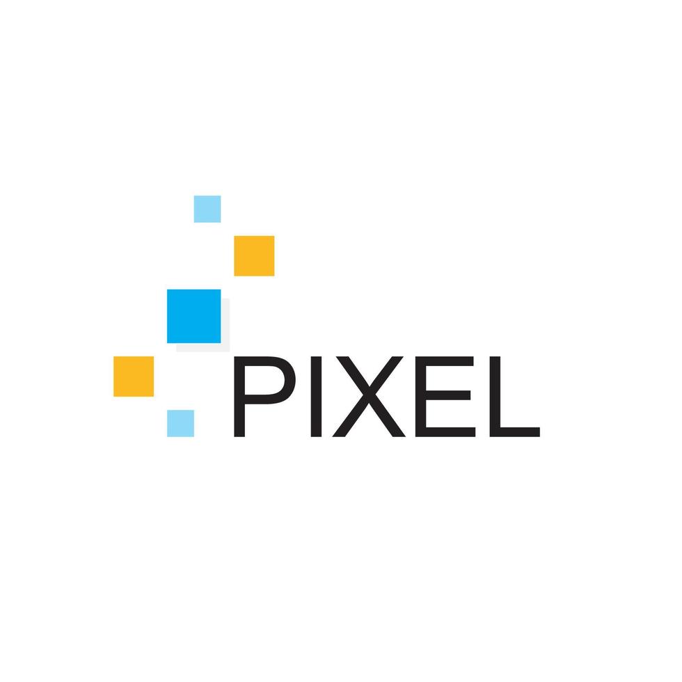 pixel logotyp, teknologi symbol vektor