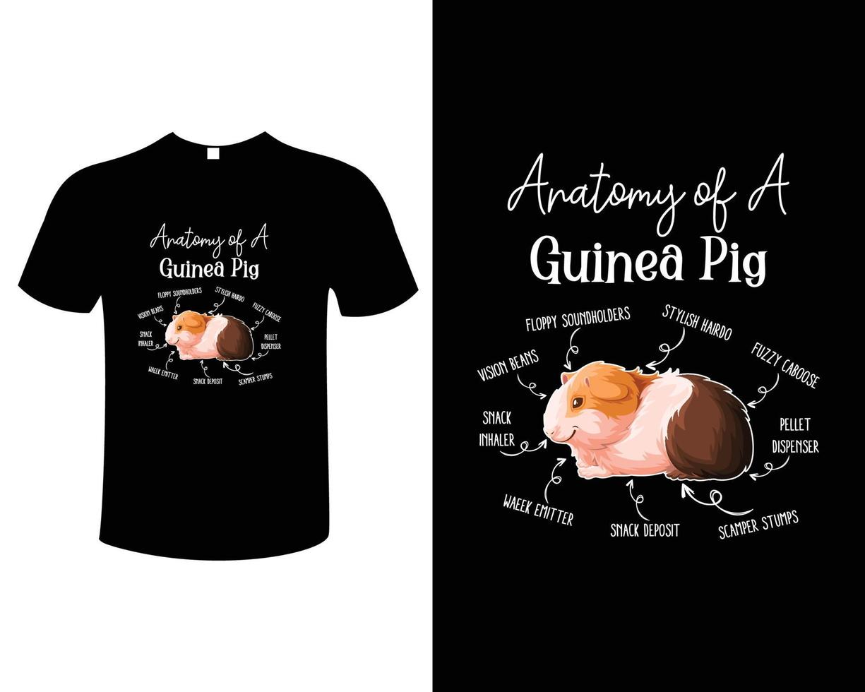 Meerschweinchen-Vektor-T-Shirt-Design-Vorlage vektor