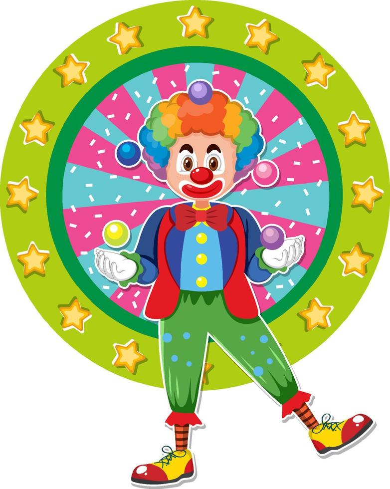 cirkus clown ikon på vit bakgrund vektor