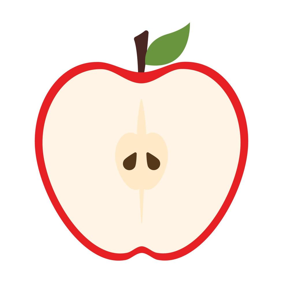 Apfel Scheiben Symbol Clip Art animiert Karikatur Vektor Illustration Bild im Weiß Hintergrund