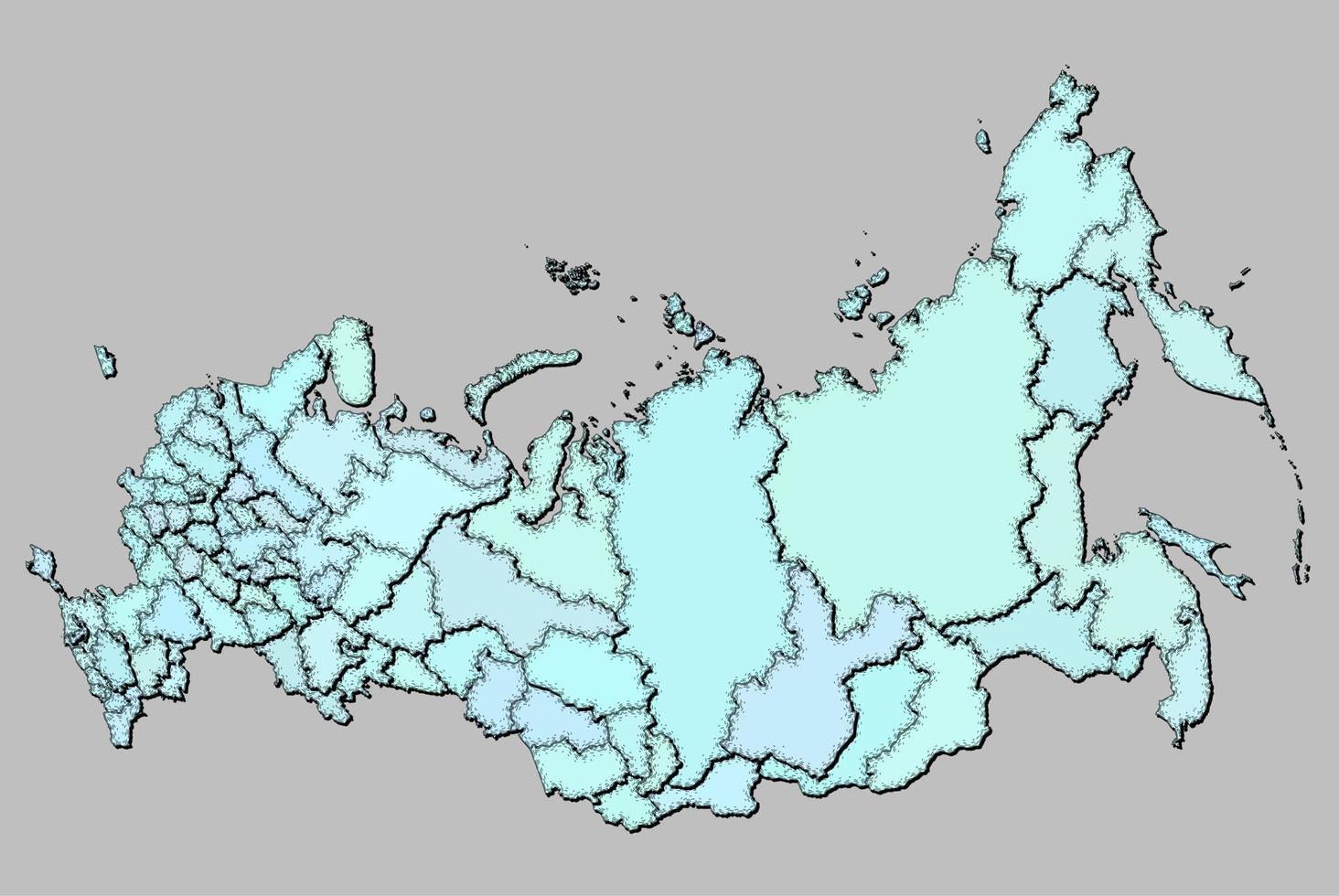 Karta av ryssland med stater isolerat vektor