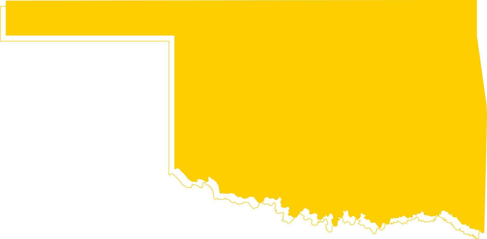 Amerika Oklahoma Vektor map.hand gezeichnet Minimalismus Stil.