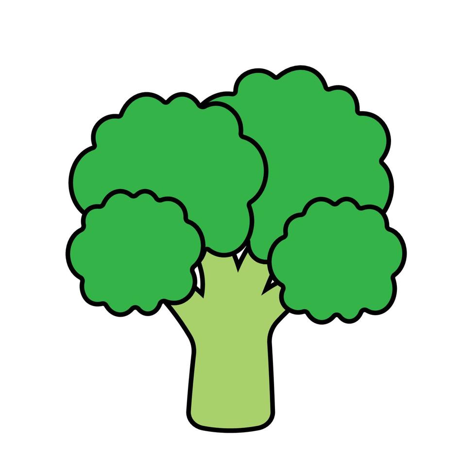 platt broccoli ikon ClipArt grönsaker tecknad serie animerad vektor grafisk illustration