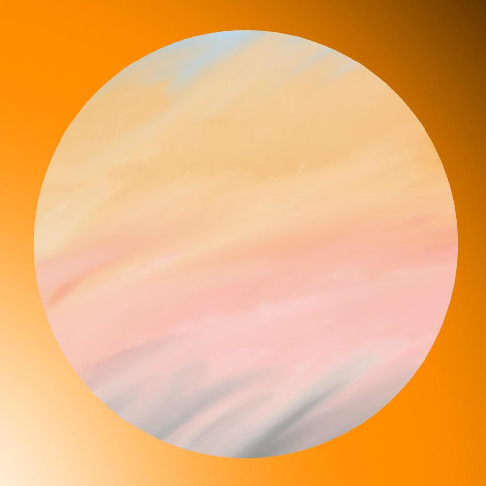 abstrakt gemalt Sanft Pastell- Farben mit Gradient Orange Kreis Hintergrund, Vektor Illustration