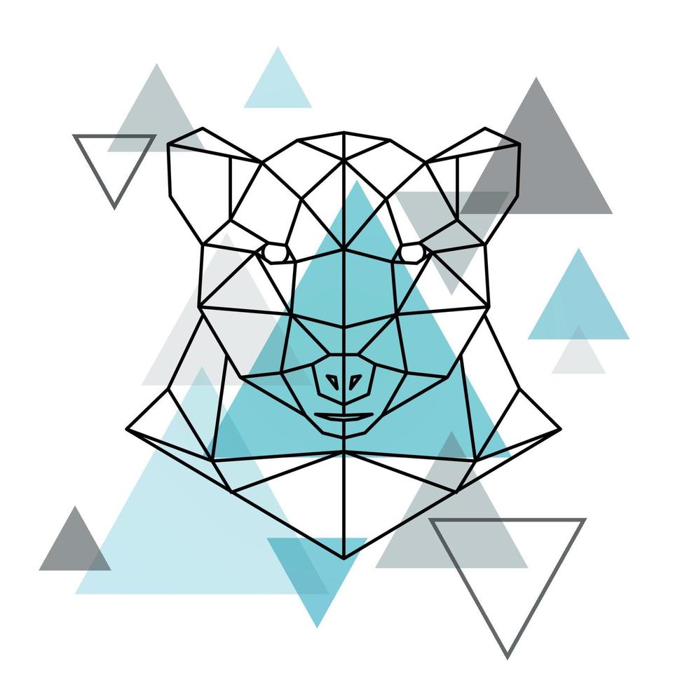 abstrakter geometrischer Kopf eines Eisbären. vektor