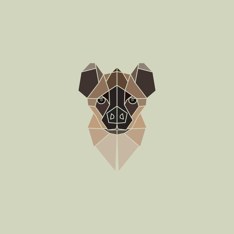 hyena geometri huvud konst vektor design.