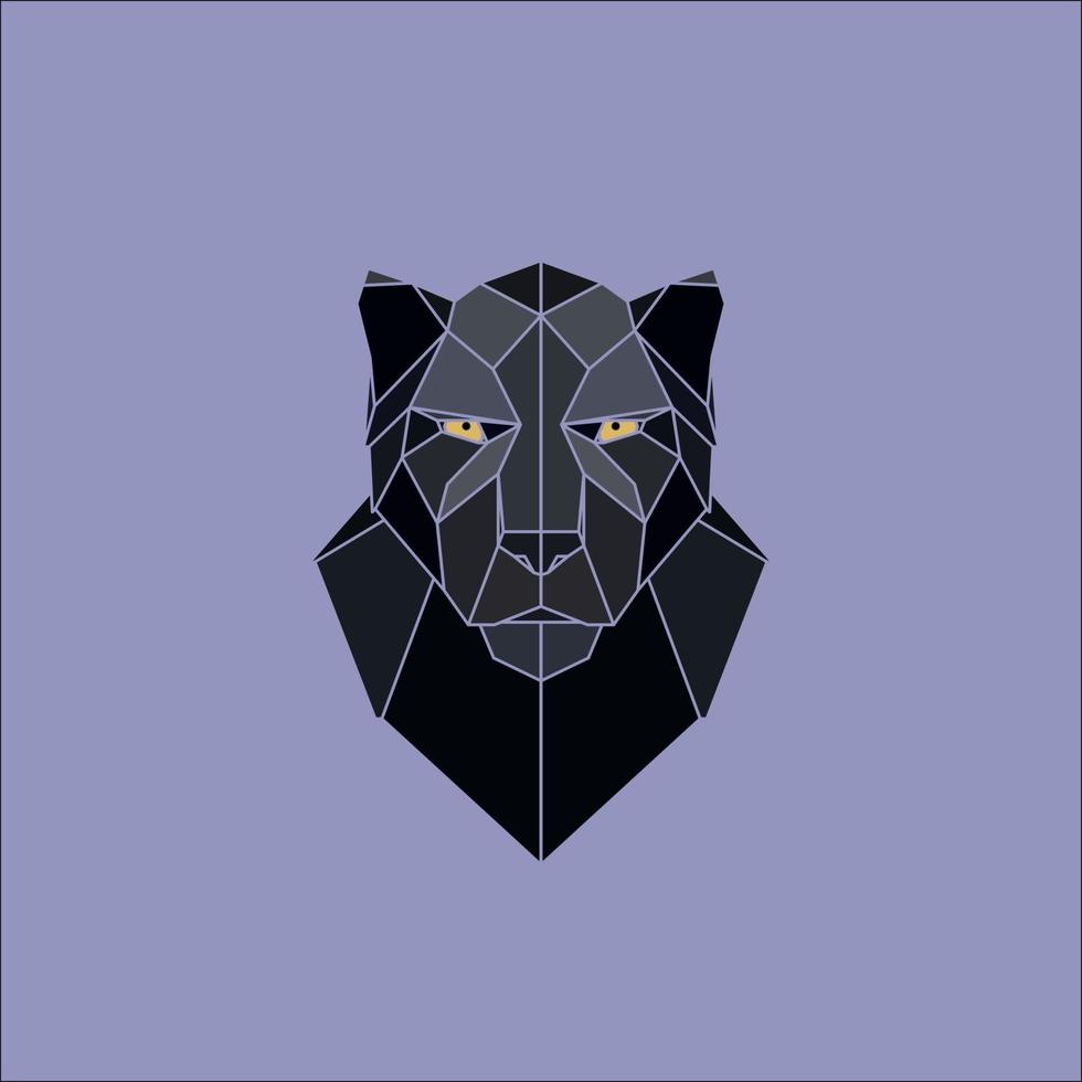 schwarzer Panther der symmetrischen geometrischen Vektorillustration. vektor