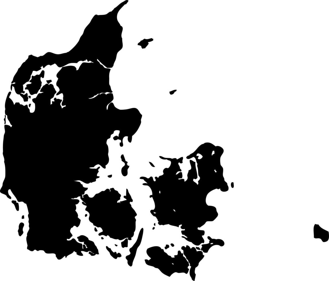 Europa nordisch Dänemark Karte Vektor map.hand gezeichnet Minimalismus Stil.