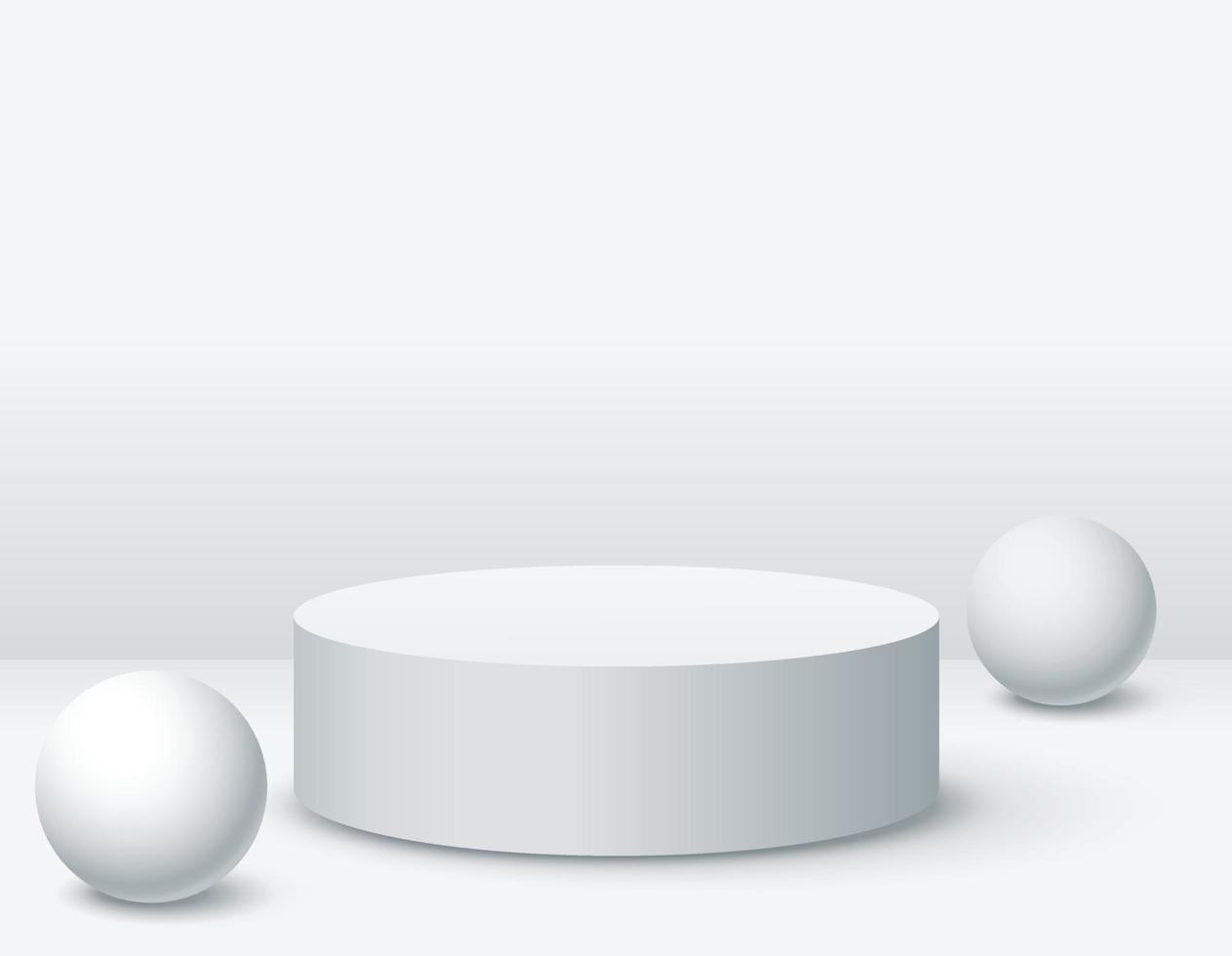 zylindrisch Podium Attrappe, Lehrmodell, Simulation zum Produkt Präsentation auf Weiß Farbe Hintergrund vektor