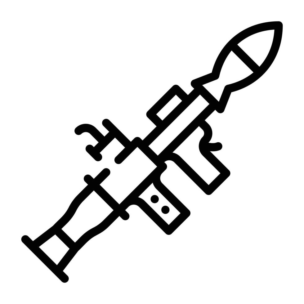 zeilenbearbeitbares Symbol einer Waffe vektor