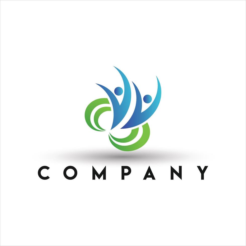 Gemeinschaft Mensch Logo. Männer Gruppe Logo, menschlich, Familie, Zusammenarbeit Logo vektor