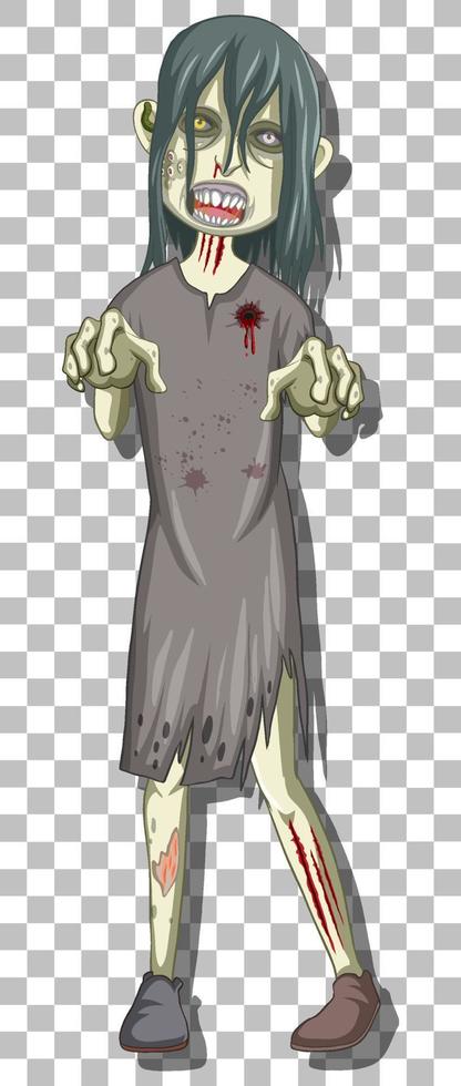 skrämmande zombie seriefigur vektor