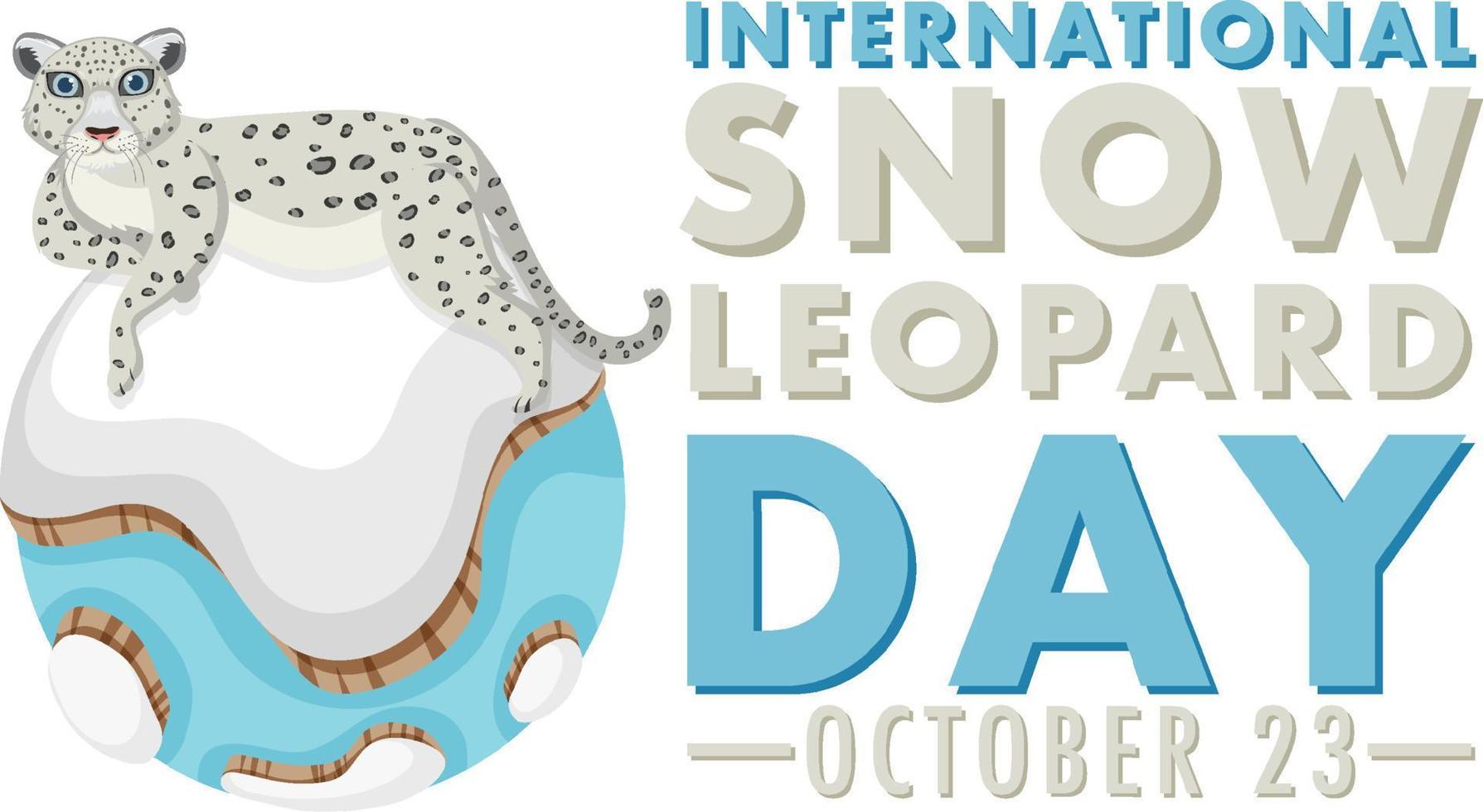 internationell snö leopard dag baner design vektor