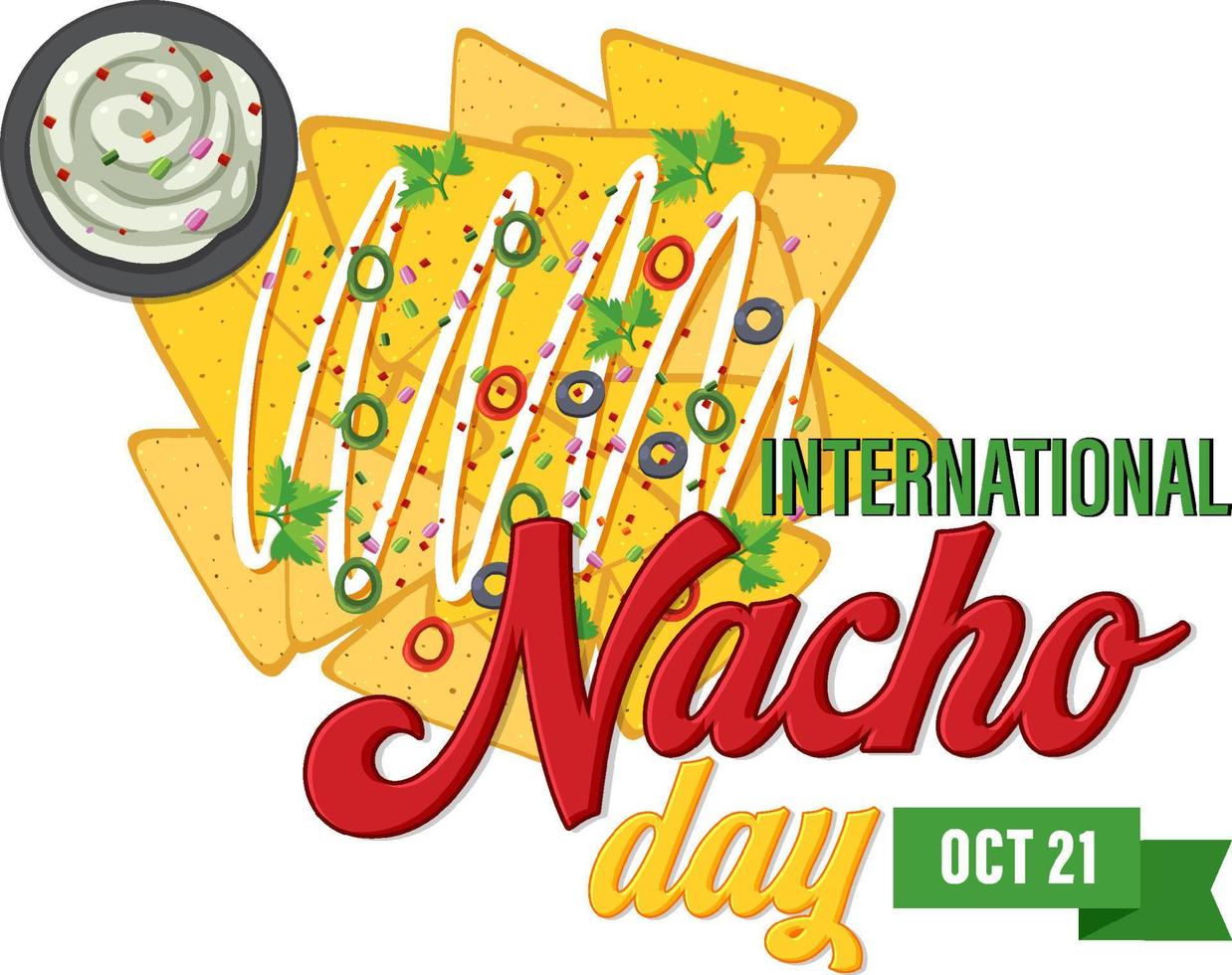 Banner-Design für den internationalen Nacho-Tag vektor