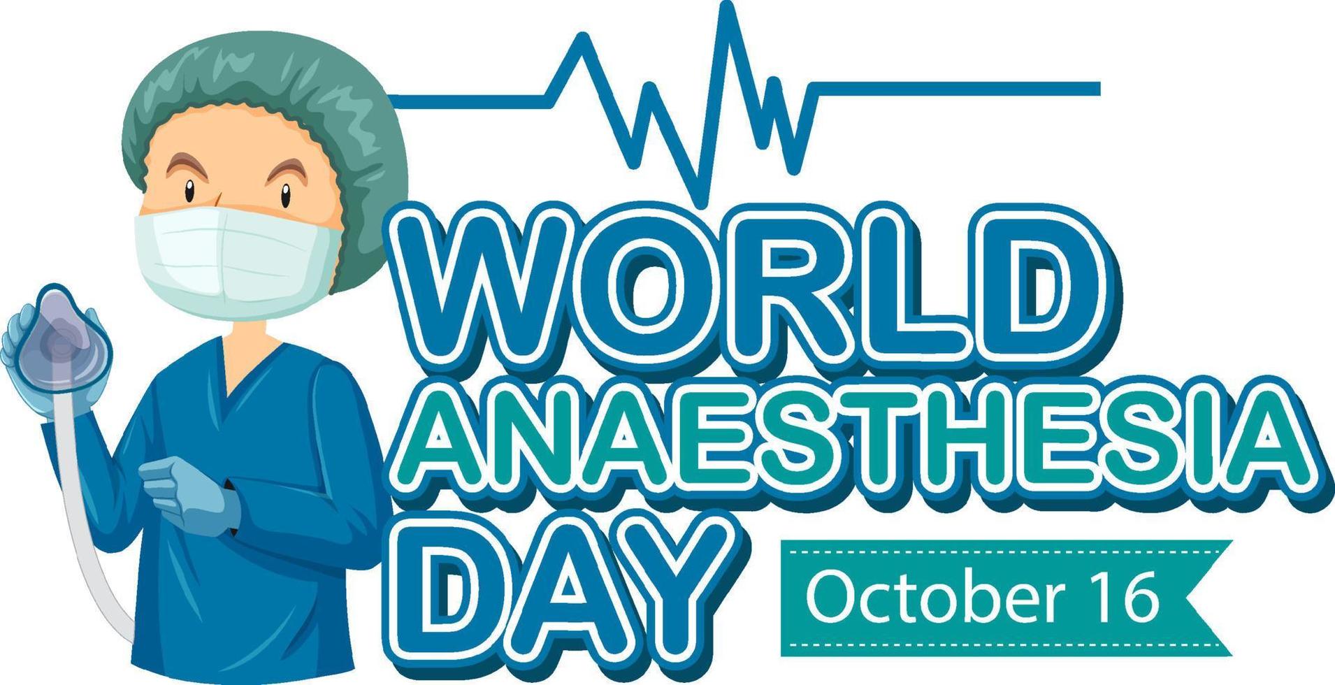 värld anestesi dag logotyp begrepp vektor
