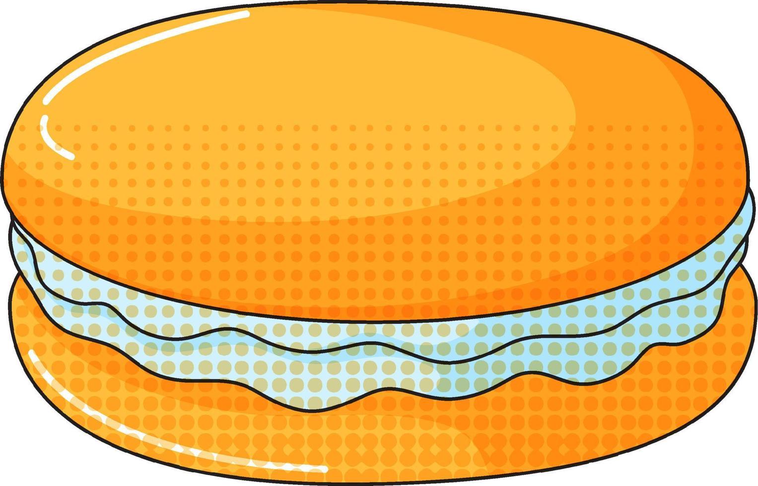 Orangen-Macaron mit Sahne vektor