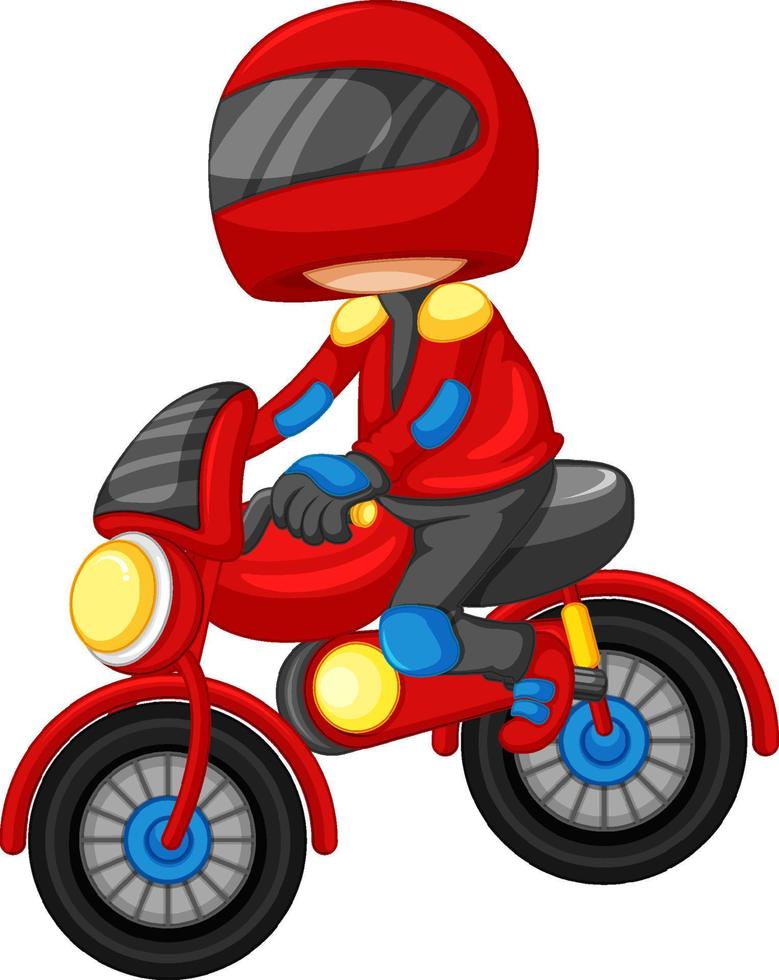 ein Motocross-Rennfahrer-Cartoon auf weißem Hintergrund vektor