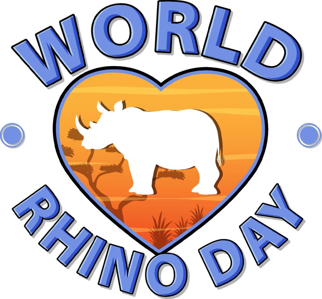 World rhino day banner design vektor