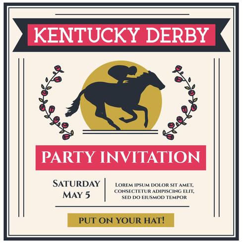 Kentucky Derby Party Einladung Vektor